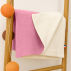Couverture en Coton Bio Rex Blanc et Rose