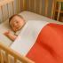 Couverture en Coton Bio Rex Blanc et Fraise