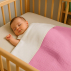 Couverture en Coton Bio Rex Blanc et Rose