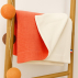 Couverture en Coton Bio Rex Blanc et Fraise