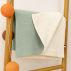 Couverture en Coton Bio Rex Blanc et Vert