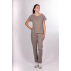 Sweat femme en maille jersey moletonnée à manches courtes