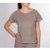 Sweat femme en maille jersey moletonnée à manches courtes