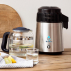 Distillateur d’eau Megahome en Inox, avec bec verseur en porcelaine et carafe en verre
