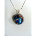 Demi lune pendentif lapis lazuli turquoise argentée