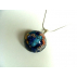 Demi lune pendentif lapis lazuli turquoise argentée