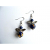 Boucles d'oreilles Orgonite sphère lapis lazuli ange