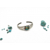 Bracelet orgonite rigide ciselé en argent et turquoises