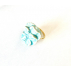 Bague artisanale feuillage bleue en bouton ancien