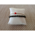 Parure bracelet de Shungite, bracelet et bague d'argent dans un écrin