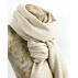 Étole, écharpe épaisse à larges chevrons beige très clair chiné en cachemire naturel et éthique du Népal.