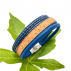 Bracelet artisanal liège "Trio Blue"- Bracelet Homme Vegan