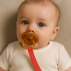 Attache Tétine en Coton Bio Teddy Fraise