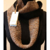 Écharpe Col snood 100% laine d'alpaga artisanale noire et brune