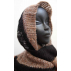 Écharpe Col snood 100% laine d'alpaga artisanale noire et brune