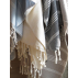 Fouta plage, hammam, coton bio, Blanc & Océan, serviette plage & bain 100x200 cm