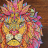Puzzle adulte en Bois, Puzzles animal, pièces en forme d'animaux, casse-tête en bois - idée cadeau - sticker mural offert - LION