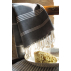 Fouta plage, hammam, coton bio, Blanc & Anthracite, serviette plage & bain 100x200 cm
