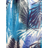 Etole écharpe aux imprimés aux feuillages de divers bleus sur fond blanc en pure cachemire naturel et éthique d'Inde