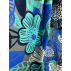 Étole ou écharpe fine aux grandes fleurs bleu sur fond bleu marine en cachemire éthique Indien.