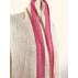 Etole, écharpe beige bordure rose en cachemire naturel et éthique du Népal