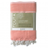 Fouta plage, hammam, coton bio, Blanc & Corail, serviette plage & bain 100x200 cm