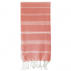Fouta plage, hammam, coton bio, Blanc & Corail, serviette plage & bain 100x200 cm