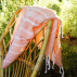 Fouta plage, hammam, coton bio, Blanc & Corail, serviette plage & bain 100x200 cm