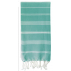 Fouta plage, hammam, coton bio, Blanc & Menthe, serviette plage & bain 100x200 cm