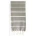  Fouta hammam coton bio, Blanc & Taupe, serviette plage & bain 100x200 cm