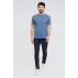 Le "KIBO" : Tee-shirt 100% Coton BIO manches courtes Bleu