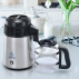 Distillateur d’eau Megahome en Inox, avec bec verseur en porcelaine et carafe en verre