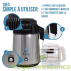 Distillateur d’eau Megahome en Inox, avec bec verseur en porcelaine et carafe en verre