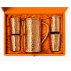 Coffret Cuivre Pur : Pichet (±1,5 l) + 4 Tasses Martelées