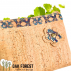 Pochette Vegan - Trousse en liege artisanal "Flora Azules Bleu"