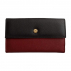 Grand portefeuille en cuir de pomme - Apple-skin noir et bordeaux