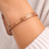 Bracelet de santé en cuivre avec pince, motif floral et 6 aimants