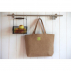 Sac panier en jute rustique doublé lin enduit anis minipop