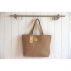 Sac panier en jute rustique doublé lin enduit anis minipop