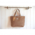 Sac panier en jute rustique doublé lin enduit géranium minipop