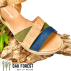 Sandales femme en liège "Sofia Bleu Marine/Kaki" - Nu-pieds femme en liège