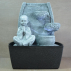 Fontaine d'Intérieur Feng Shui Statuette Bonze avec Eclairage Led