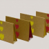 set 2 cartes de voeux POPO HAPPY - Ele fuchsia & jaune