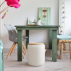 Tabouret pliable 42 cm blanc