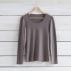 Tee-shirt col rond FLORA marron glacé 100% coton bio fabriqué en France