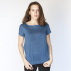 Tee-shirt coton bio bleu