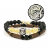 Collection zodiaque Lion duo de bracelets en noisetier à long bec, pierres de lave et citrine 20cm Pur Noisetier