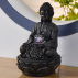 Fontaine d'intérieur grand Bouddha méditation avec éclairage Led
