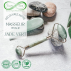 Masseur rouleau visage en pierre de Jade vert + housse en coton