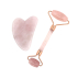 Roulleau de massage + Gua Sha accessoires beauté en quartz rose
